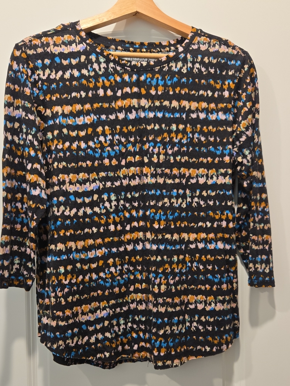 Westbound Black Multicolor Patterned Women’s Top